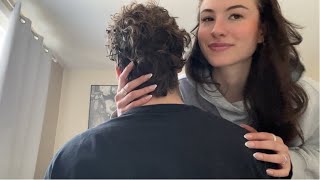 ASMR on my boyfriend!! back scratches, head scratches, back massage, neck massage 🤩