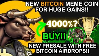 New Bitcoin Meme Coin Presale BTC BULL To Buy Next for HUGE GAINS!! Hype Started!!