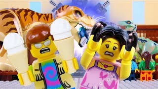 LEGO City Dinosaur Museum Fail STOP MOTION LEGO Time Travel w/ Ellie Sparkles | LEGO | Billy Bricks