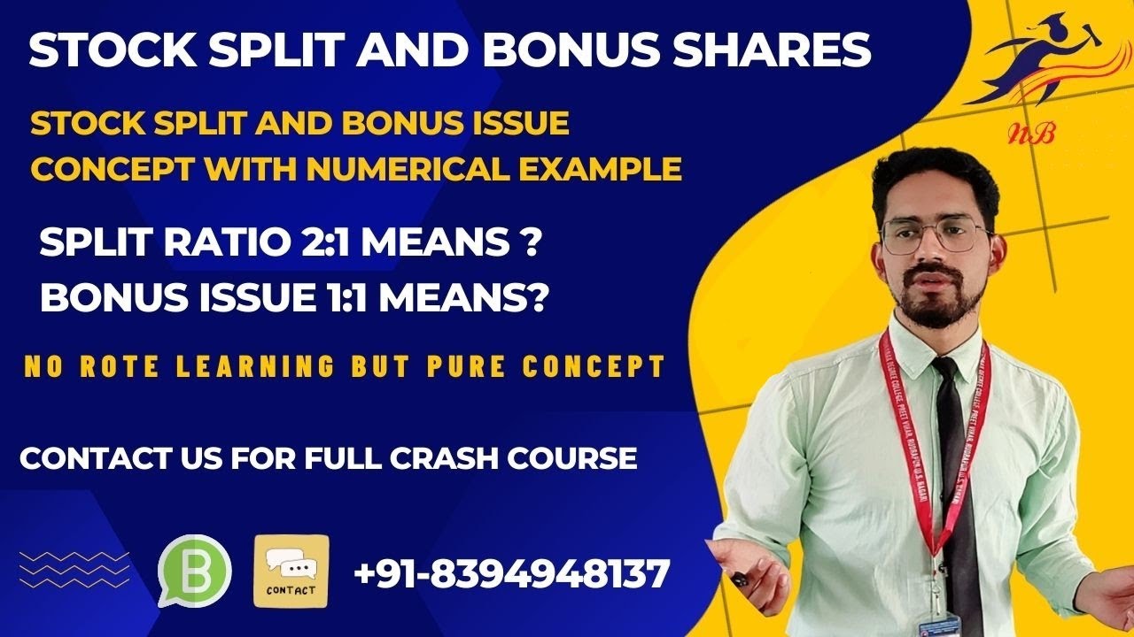 Stock Split And Issue Of Bonus Shares | Stock Split With Numerical ...