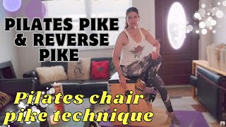 Pilates Pike \u0026 Reverse Pike on the split pedal combo chair...Pilates Pike and Reverse Pike tutorial