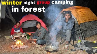 Winter Group Camping In Coldest Mountains || Camping In India Unique Camping