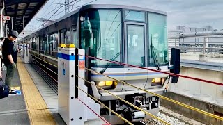 JR西日本/223系2000番台/新快速電車/長浜駅行き➕米原駅行き/到着シーン@明石駅/JR神戸線/山陽本線