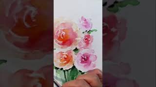 Simple watercolor roses 簡單水彩玫瑰