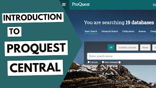 Introduction to ProQuest Central