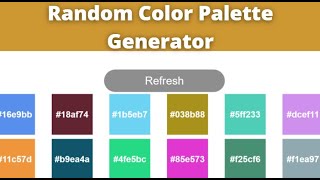 Random Hexadecimal Color Palette Generator using Javascript || HTML CSS