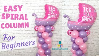 Baby Shower Balloon Decoration Ideas 🎈 How to Make a Balloon Column for a New Baby Tutorial