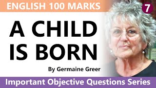 A Child is Born | English Class 12 Bihar Board | Intermediate | Objective Question 2021 | Spark Easy