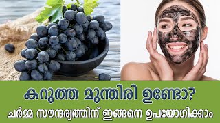 Black Grapes Mask For Glowing Skin | തിളങ്ങുന്ന ചർമ്മത്തിന് മുന്തിരി മാസ്ക്