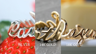 3D Technology to Custom Jewellery Design - Silver, 14K and 18K Custom Name Ring - Vulcan Jewelry