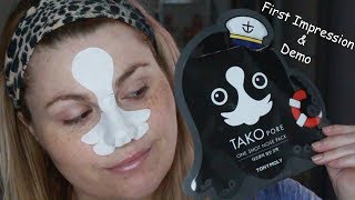 TONYMOLY Tako Pore One Shot Nose Pack First Impression \u0026 Demo