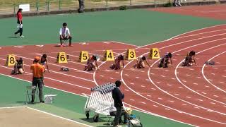 20180429 大阪陸上競技カーニバル　中学女子　100m　予選　8組