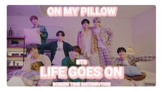 BTS - LIFE GOES ON : ON MY PILLOW [ Screen Time Distribution ]
