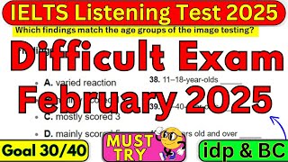 Hard IELTS LISTENING TEST 01, 08, 13 \u0026 22 February 2025 With Answers | IELTS | IDP \u0026 BC