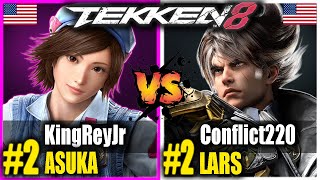 Tekken 8 PROs - KingReyJr (#2 ASUKA) vs Conflict220 (#2 LARS) - Tekken 8 Replays