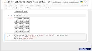 Py 87 Obtaining the Efficient Frontier in Python Part III