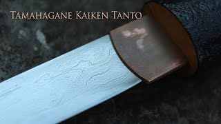 Traditional tamahagane kaiken tanto knife - full process from ore to finished knife