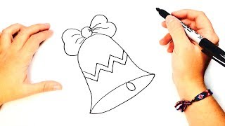 How to draw a Christmas Bell Step by Step | Christmas drawings