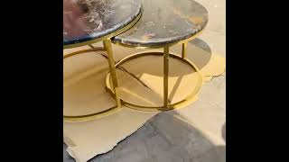 order based brass nesting center table set, brass furniture