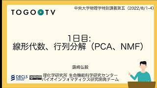 中央大学 集中講義「物理学特別講義第五」1日目: 線形代数、行列分解(PCA、NMF)