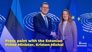 Press point with the Estonian Prime Minister, Kristen Michal