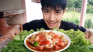 ตำแตงหมูยอไข่แดงเค็ม นรกแตก พริก 30 เม็ด....