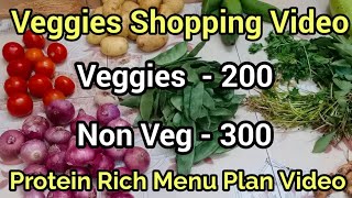 Veggies Shopping Last Week and Protein Rich Menu Plan