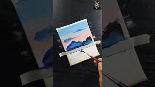 acrylic painting tutorial || acrylic painting for beginners || nature scenery drawing #shorts #art