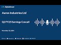 Aaron Industries Ltd Q2 FY2024-25 Earnings Conference Call