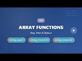 PHP Array Functions: Map, Filter & Reduce - Explained for Beginners!