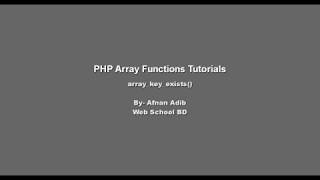 PHP Array Functions -12 (array_key_exists())