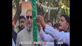 Barrister Asaduddin Owaisi Flag Hoisting in Old City | 26 Jan 2025 | 4tv News