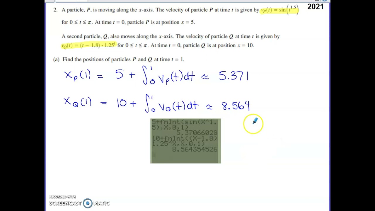 2021 AP Calculus AB Free Response Question #2 - YouTube