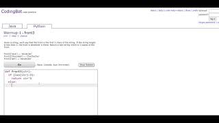Warmup-1 (front3) Python Tutoriall || Codingbat.com