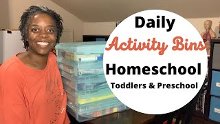 Toddler & Preschool Daily Activity Bins / Homeschool Activities