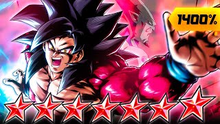 (Dragon Ball Legends) ZENKAI 7, 1400%, 14 STAR GRN FULL POWER SSJ4 GOKU! OK!