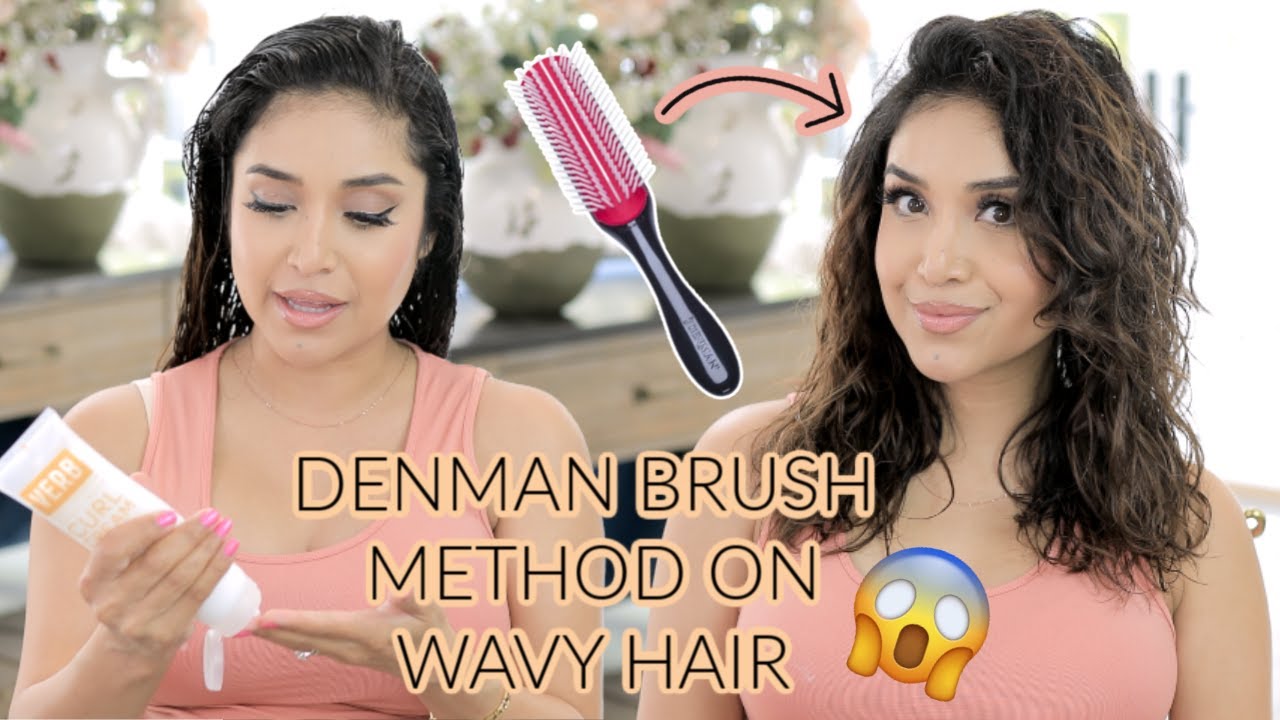 TRYING A NEW METHOD FOR MY NATURAL WAVY HAIR (Denman Brush For Volume ...