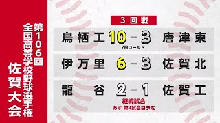 高校野球佐賀大会 3回戦3試合の結果【佐賀県】 (24/07/16 18:30)