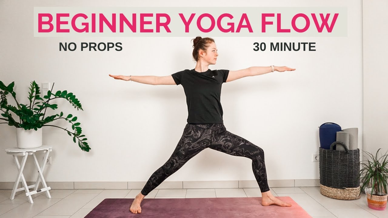 30 Min BEGINNER VINYASA YOGA FLOW | No Props | Slow Flow Yoga - YouTube