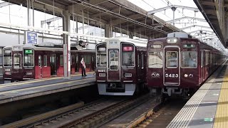 阪急 1300系 1305F 準急 天下茶屋行き 5300系 5323F 準急 京都河原町行き  茨木市駅  20210808