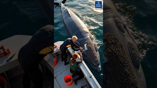 Rescuers free humpback whale from barnacles #WhaleRescue #OceanCare #marinelife #barnacles