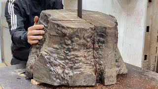 Amazing Skill Of Genius With Worthless Tree Trunk // Unique Wood Tile Pattern Coffee Table Design