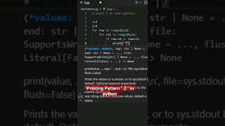Printing Star Pattern " Z " in Python || Python Loop Pattern simple Trick # Python # shorts