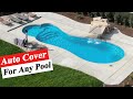 Hidden track auto cover for any shape fiberglass pool