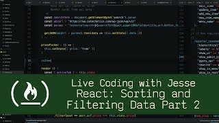 React: Sorting and Filtering Data Part 2 - Live Coding with Jesse
