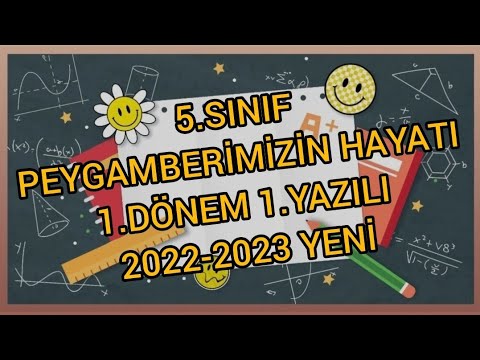 5.Sınıf Peygamberimizin Hayatı Dersi 1.Dönem 1.Yazılı Soruları Ve ...