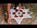 Simple design Kalpana's lifestyle kollam beautiful Rangoli Easy Rangoli pandaga muggulu