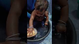 RB Shree😜Tribes Village Cute Angry Baby,Bathing Adivasi Tribal Father Daughter Vlogs #shorts