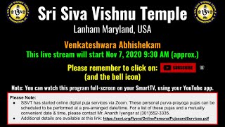 11/7 AM - Venkateshwara Abhishekam