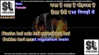 Dekha teri mast nigaahon mein | clean karaoke with scrolling lyrics